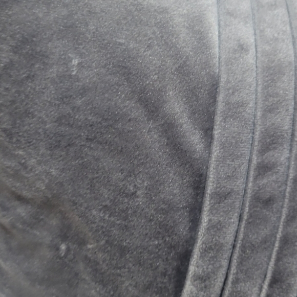 Elite Home Gray Ribbed Velvet Accent Lumbar Pillow 23x12" - Picture 6 of 7